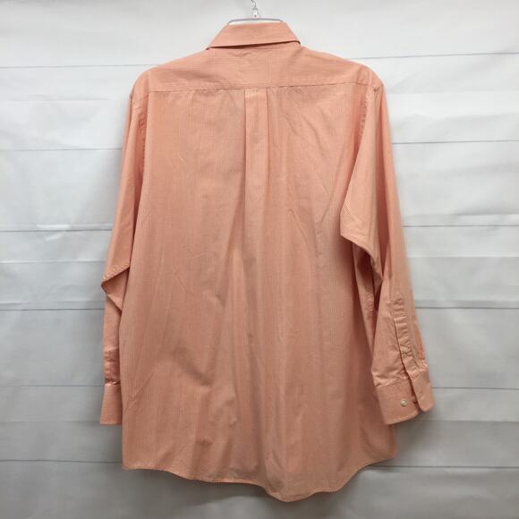 CHAPS Orange Check Button Down Long Sleeve Shirt 16 32/33 - Picture 3 of 9